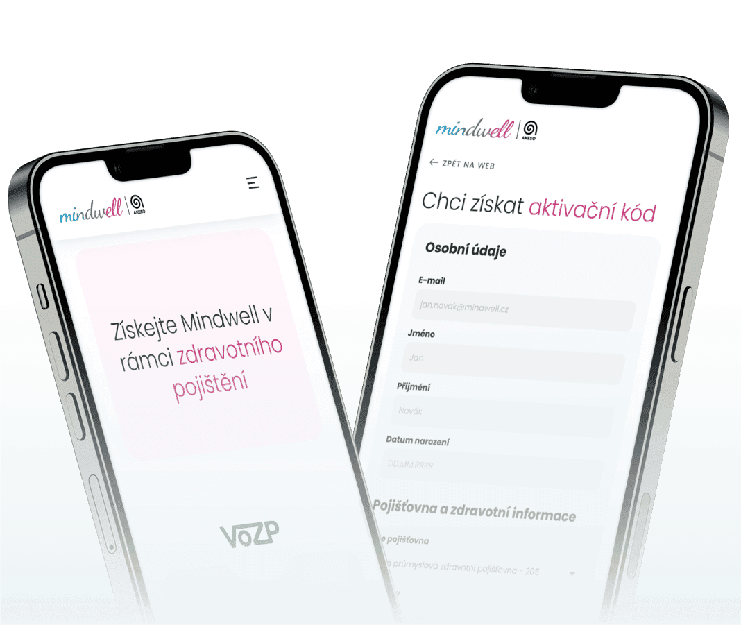 Dva mobily s obrazovkou formuláře
