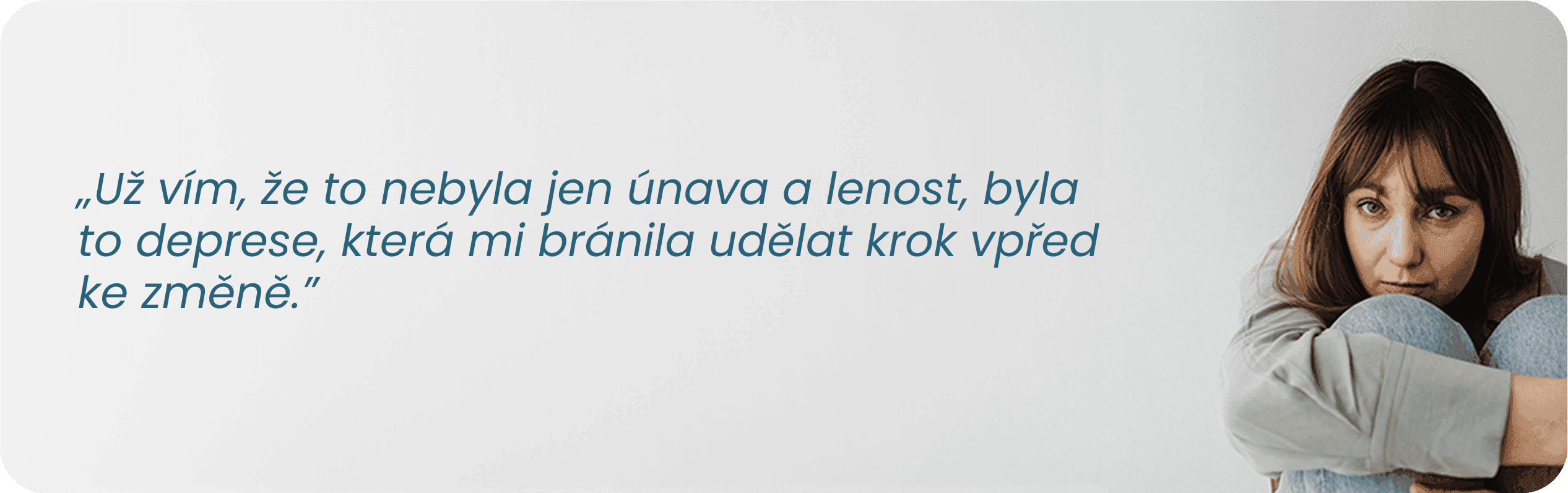 Žena středního věku s depresí
