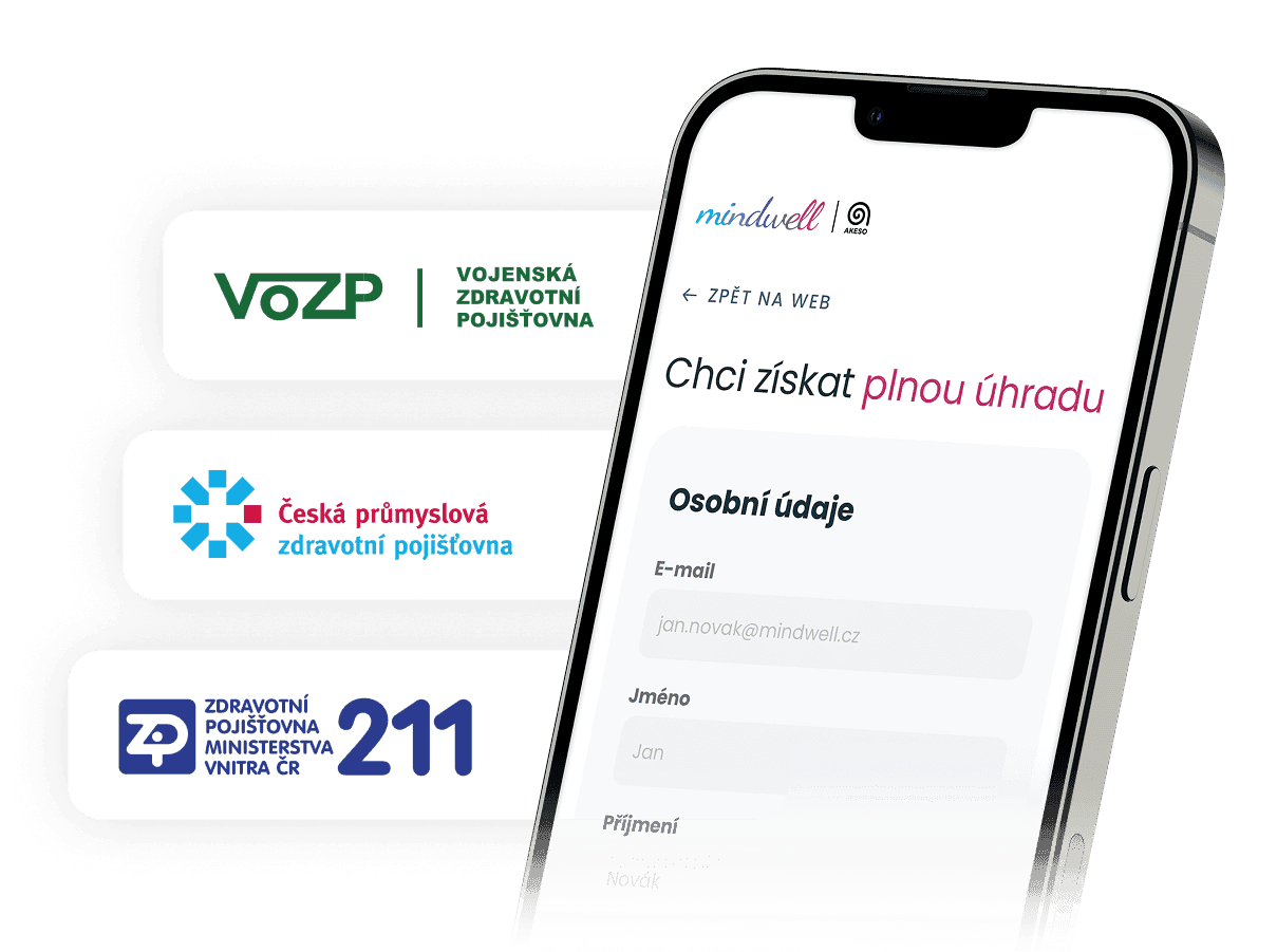 Mobilní zařízení s logy pojišťoven